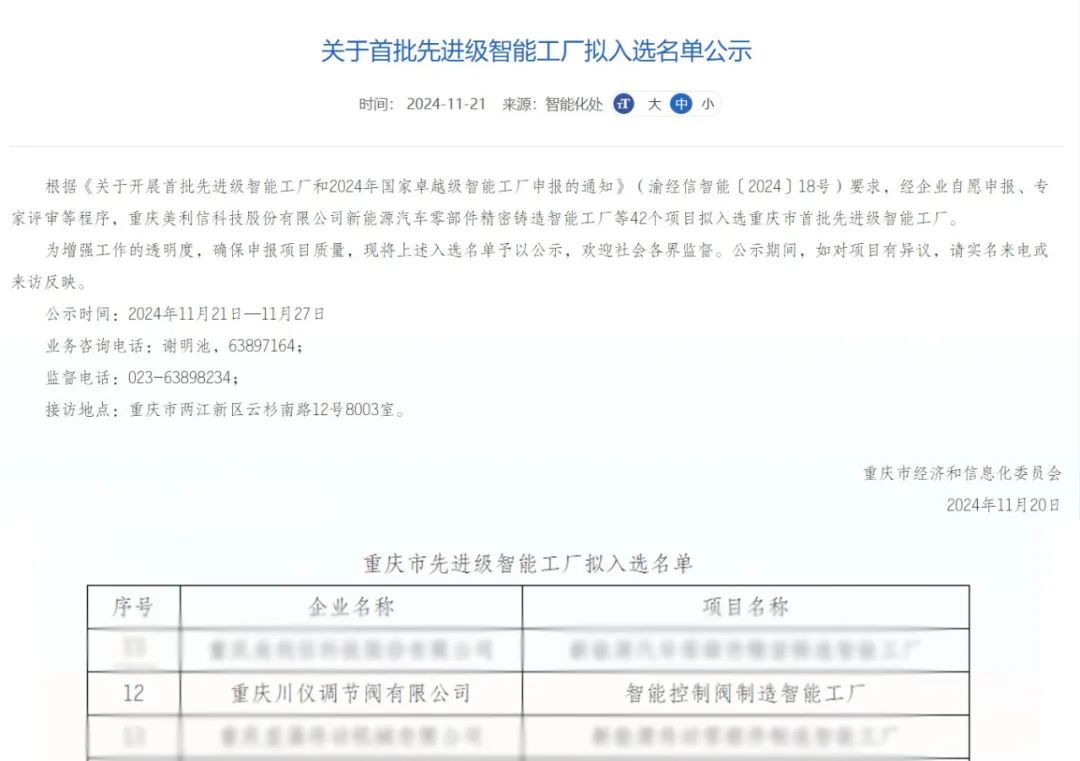 喜讯丨6008集团官方网站调理阀入选重庆市首批先升级智能工厂名单_新闻资讯_新闻资讯_重庆6008集团官方网站